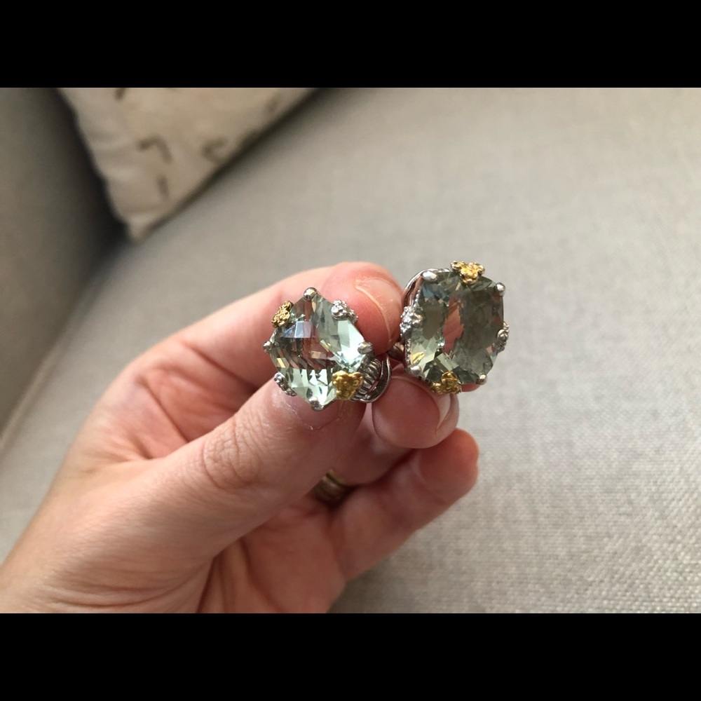 Green quarts earrings